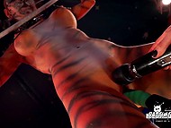 Lesbian partner is pretty tender with tied up porn actress while teasing her nipples and pussy 4