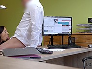 Young girl with a beautiful face needs a loan that she will receive in exchange for fuck 5