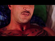 Bearded cuckold jerks off watching sex of the tanned spouse and possessor of a tattoo on chest 9