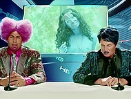 Sexy heroines of various films participate in Hunger Games porn parody and show off naked tits 7