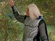 Sexy heroines of various films participate in Hunger Games porn parody and show off naked tits 8