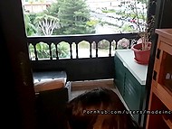 Man follows the horny girl everywhere all day to frolic with her smooth-shaven pussy 7