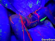 Boy's grip is so strong when he watches chicks licking pussy while he has sex with one 4