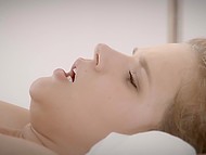 Tall guy joins his naked and excited girlfriend in the bedroom just in time for sensual lovemaking 7