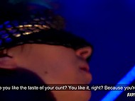 Blindfolded BDSM slave can endure humiliations forever because they give her sexual pleasure 4