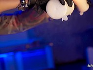 Blindfolded BDSM slave can endure humiliations forever because they give her sexual pleasure 7