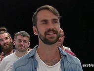 Two beautiful eyes watch man representatives in the porn parody on tinder for fucking 5