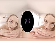 In chick's collection there are vibrator and silicone man's torso for banging in VR porn 11