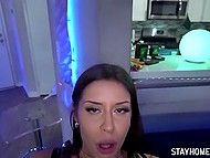 Woman and man have a lot of fun when she relaxes him with her mouth so that the guy fucks her back then 9