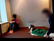 Boyfriend has to lick blonde's pussy after another man fucks her in his presence 6