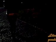 Ночью на городских улицах пусто, поэтому девушка может спокойно посветить интимными местами 4