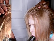 Хрупкая украинка отодрана наглой партнёршей со страпоном и её чернокожим ассистентом 8