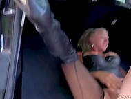 Trunk is not a very comfortable place to be fucked, but not for this slutty German blonde 5