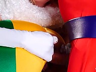 Rogue and Storm share hard prick of powerful villain Magneto during kinky threesome in the jail 4