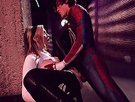 Porn parody where natural Gwen played by Blake Blossom tempts Spider-Man into fucking 6