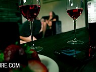 Chick perfectly masturbates with glass of wine and then boy comes to take care of the back door 4