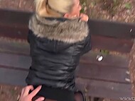 German guy pisses on slutty blonde before they have unforgettable encounter in the public 7