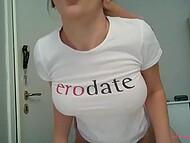 Dazzling Greek chick with black hair nicely pounded from behind by excited BF in front of the camera 9