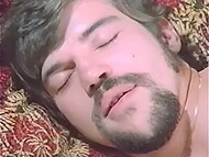 Good-looking minxes catch hung roommate jerking off and join him for unforgettable threesome 4