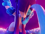 Lovely Mona from Genshin Impact gets dragged into kinky sex with creature that has tentacles 6