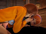 Beautiful Daphne and nerdy Velma team up during fantastic threesome with a strange and horny creature 4