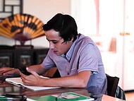 Dirty teacher Emma Starletto seduces a pizza delivery guy and fucks him like hell while her students are watching 6