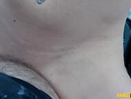 Filthy red-haired whore gives head and rims the driver and gets her twat destroyed by him in the backseat 6