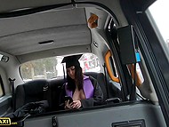 Graduate takes pictures of naked tits and the taxi driver doesn't blow a chance to fuck her in the backseat 4