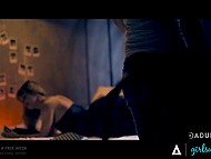 It's night, young woman waits in car while the older one has sex with her teen mistress 4