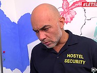 Hostel security banishes a pervert and helps the excited girl by stretching pussy with a dick 5