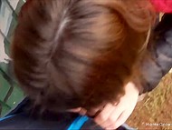 Boy met whore and made her suck in street but then took that girl home for continuation 4