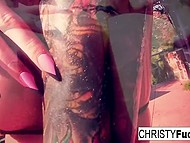Naughty brunette with big boobs and sexy ass has fun in the bathroom and enjoys outdoor photoshoot 6