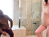 Black guy isn't a fool to cum just once so he creampies the white babe's pussy twice 4
