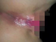 Amateur guy touches body of naked slut while drilling her shaved pussy via gloryhole 11