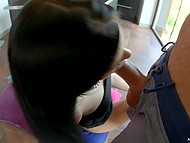 Brunette agreed to follow stranger and be banged by him because man offered her money for footage 7