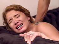Slender Latina Vanessa Vega has passionate sex with husband after guests leave their house 11
