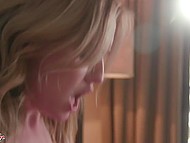Girl can't take it anymore and she makes the first move to have sex with the co-worker 7
