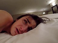 Sexy brunette gets drilled in doggy and passionately licks lover's asshole in the hotel 7