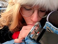 Polish man sees the hooker on the road decides to make a stop to fuck the nerdy bitch 5