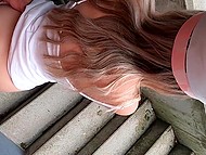 Danish guy joins bored GF outdoors just in time for spontaneous lovemaking on the stairs 6