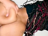 Cute chocolate with dreadlocks makes black guy feel good with her mouth and pussy in the bedroom 10