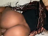 Cute chocolate with dreadlocks makes black guy feel good with her mouth and pussy in the bedroom 7