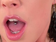 Naughty blonde Tracy Gold strips naked and thrust vagina speculum into her wet snatch 5