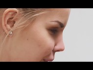 Brunette lesbian and blonde use fingers to give pussies pleasure in the bathroom 7