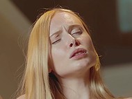 Flowers sent by boyfriend make sweet blonde in the mood to strip naked and rub pussy in the kitchen 9