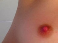 Lovely brunette Leda displays her assets before starting to finger own sweet snatch 10