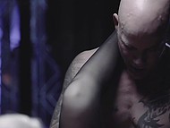 Bald stud seduced by busty blonde psychologist Kenzie Taylor in darkened interrogation room 9