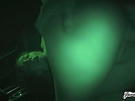 Skilled guy manages to stretches young nymph Molly Manson inside his darkened car 11