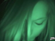 Skilled guy manages to stretches young nymph Molly Manson inside his darkened car 4
