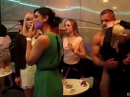 Male strippers with hard cocks during party in Czech nightclub permit girls to give them blowjobs 11